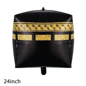 Kaaba Hajj/umrah Foil Balloon - 24 Inch Black with Gold Accents, Ideal for Hajj/umrah Pilgrims