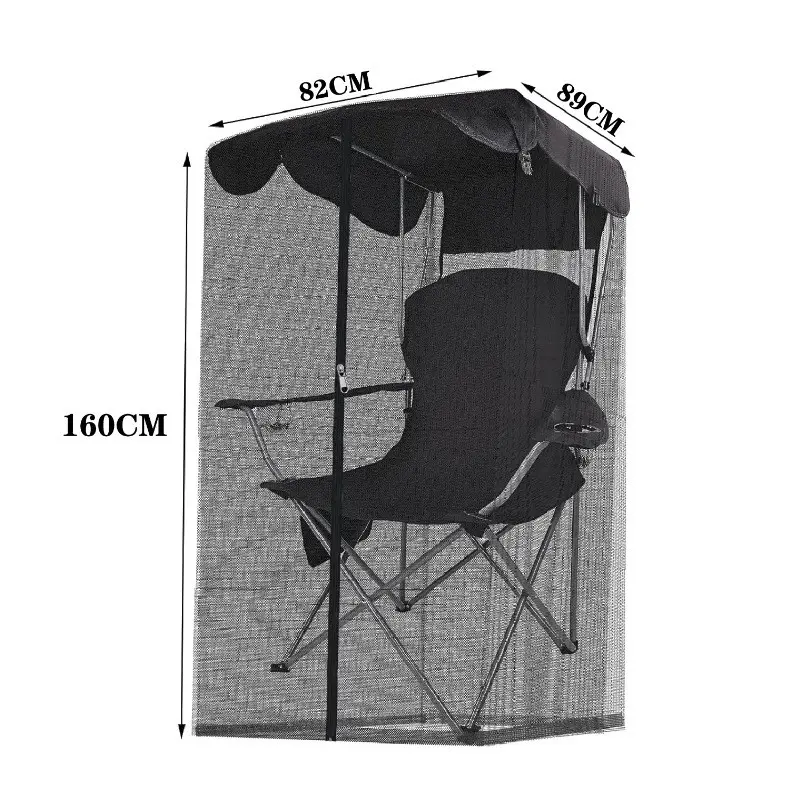 Outdoor Mesh Chair Cover with Sunshade - Anti-Mosquito Camping Seat Protection Canopy