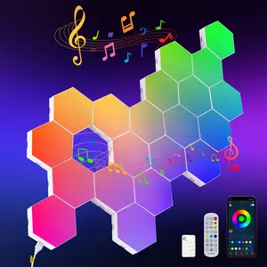 CADRIM 20-Pack Smart Hexagon LED Light Panels RGB Wall Lights with App & Remote Control Music Sync DIY Modular Gaming Lights for Room Decor Game Setup Ideal Gift for Gamers Boys Kids