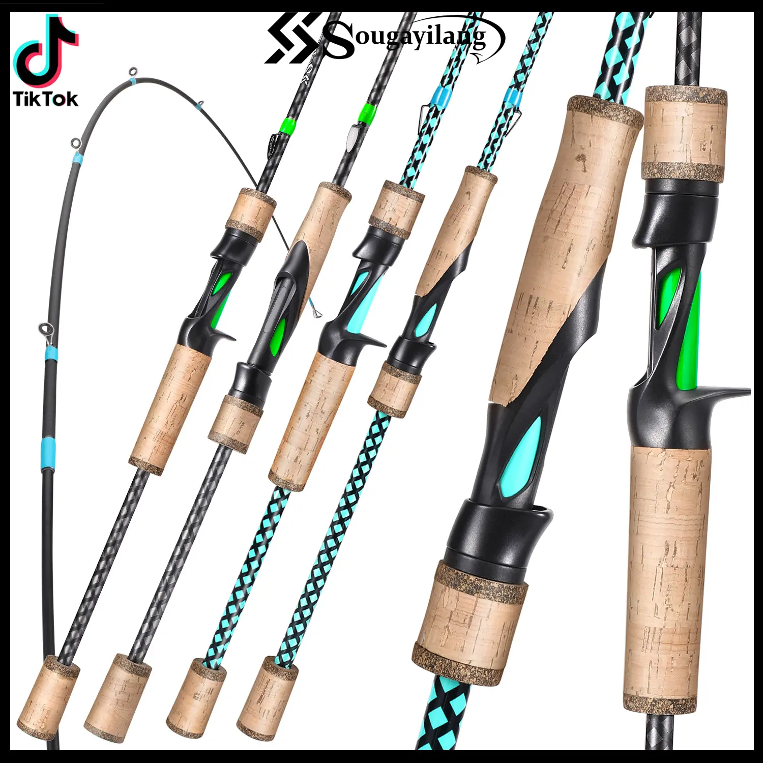 okuma sst g2 Salmon Downrigger Combo and sturgeon Casting Rod Cork Handle Spinning