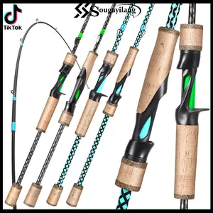 Sougayilang Fishing Rods, Graphite Spinning Rods, Lightweight 2 Pieces Cork Handle Casting abugar  cia wilkins  custom fishing  tackle tempest  rod