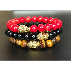 8mm Gold Buddha Bracelets
