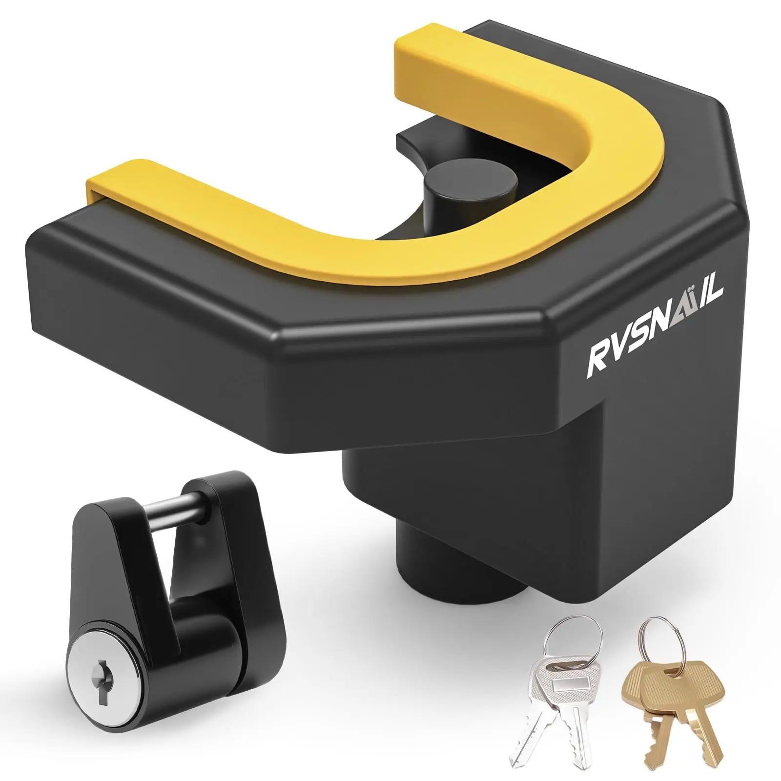 Heavy Duty Trailer Hitch Pin Lock Set – 2" Straight Receiver | Steel Core Anti-Theft Lock w/ Keys | Fits RV Camper Trailer Boat & Caravan