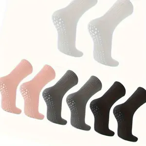 4Pairs Non-Slip Yoga Sports Socks Soft, Breathable, Moisture-Wicking, Comfortable for Fitness Women’s Pilates Socks compression ankle Cushioned