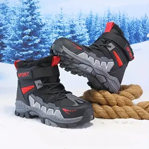 NewBoys' Winter Snow Boots with Buckle, All-Terrain Grip, Warm Winter Snow Boots for Casual Wear - Ideal for Ski Resorts and Casual Outfits - Suitable for Boys - Easy On/Off Design - Durable and Comfortable for Winter, Autumn