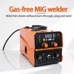 Mig200 Welding Machine, Gas Shielded & Handheld Dual Voltage 110v/220v, Portable Industrial Plug Option Available