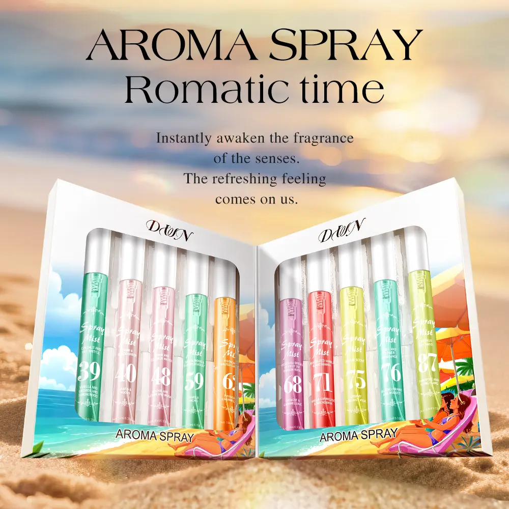 10-Piece Brazilian Fragrance Mist Set for Body & Hair, Alcohol-Free with Vanilla, Caramel & Amber Scents, Fragrance Gift Bundle for Women, Woody, Vanilla Perfume, Fragrance Sets