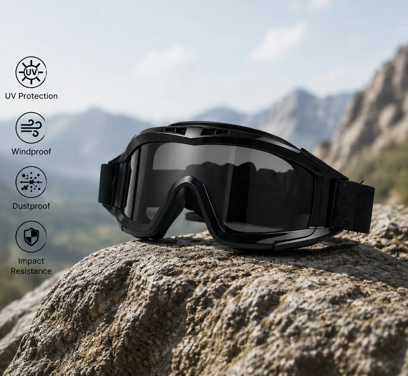 Tactical Style Outdoor Goggles – Windproof Dustproof Protective Glasses for Hiking, Cycling & Outdoor Sports