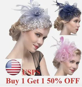 Women Cocktail Party Fascinator Hat Wedding Church Kentucky Derby Formal Mesh