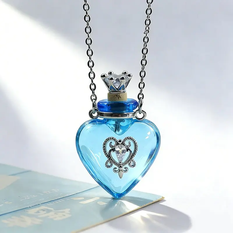 Light blue heart shaped essential oil bo