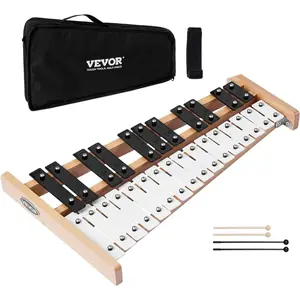 VEVOR Glockenspiel Xylophone, 27 Notes, Professional Xylophone Percussion Instrument, with Metal Keys, Includes 4 Mallets, Carrying Bag, Beginner Musical Instrument for Adults and Kids Music Teaching
