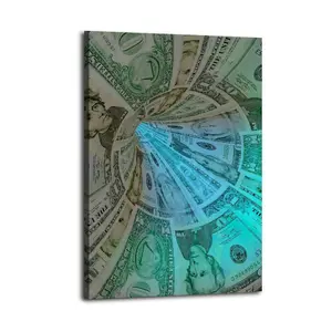 Dollars Tunnel Artistic Wall Decor, Waterproof Canvas Poster, Cute And Vibrant Poster for Bathroom, Living Room, Bedroom, Dorm, A Perfect Gift Idea for Home Decor