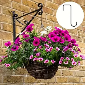 2pcs/4pcs Fence Hooks, Heavy Duty Over Door Hooks Stainless Steel Plant Hanger Garden Hanging Brackets Hooks for Indoor Outdoor Plant Hanging, Bird Feeders, Lanterns, Fences