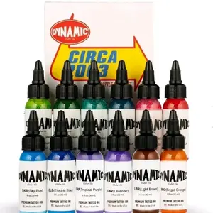 Dynamic Circa 2003 Pre-Dispersed Tattoo Ink Set Multicolor 12x1oz
