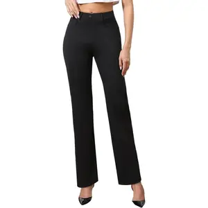 High Waisted Dress Pants for Women Petite/Regular/Tall Straight Leg Pull On Office Work Slacks 28"/29.5"/32"