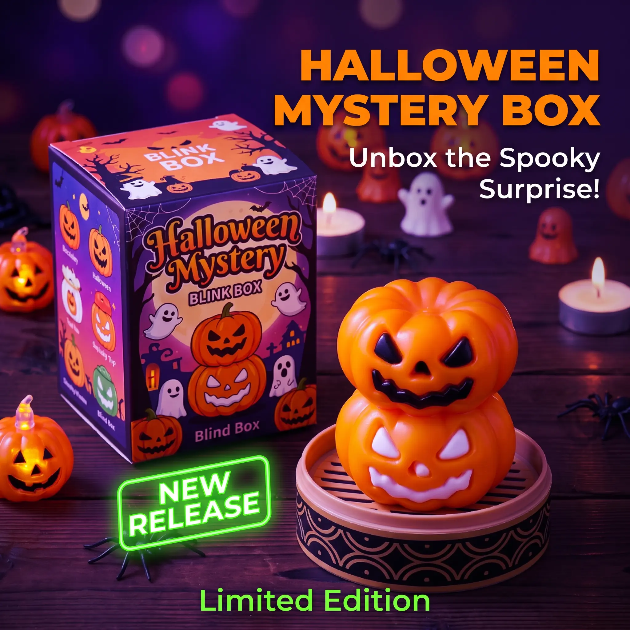 Limited-Edition Halloween Sealed Blind Box, Cute Spooky Character Collectible Figure, Party Supplies Trick-or-Treat Gift