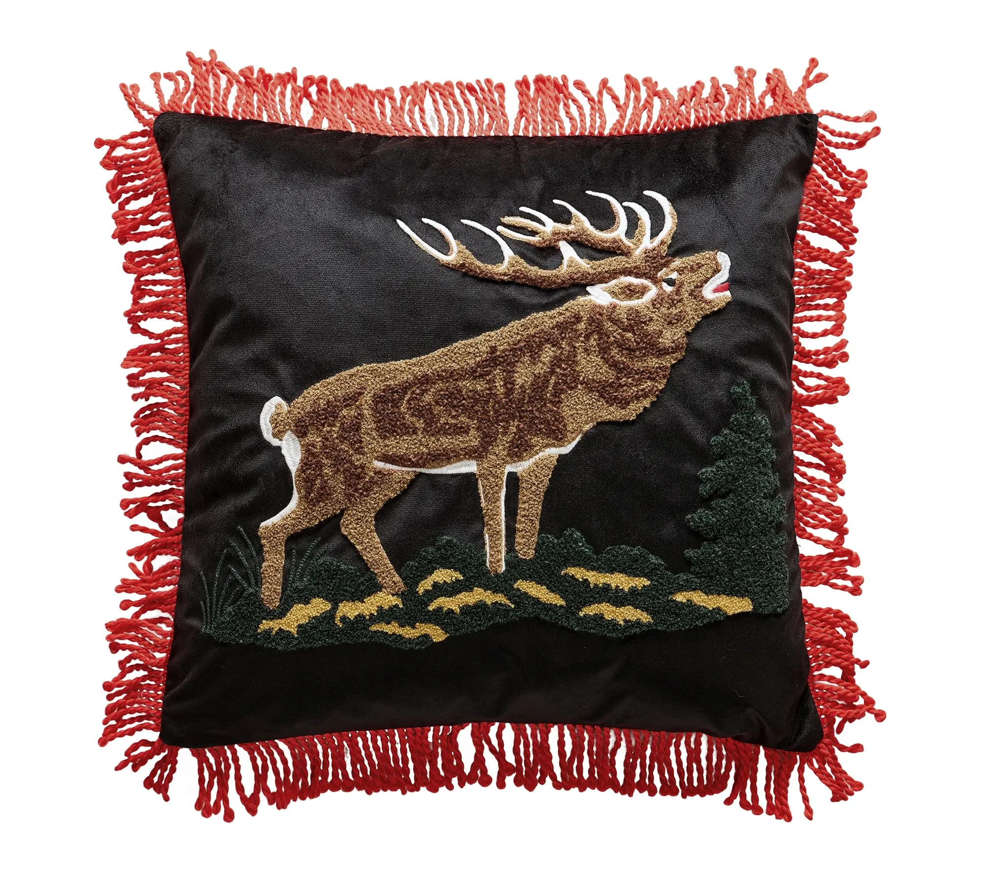 Makers Collective Camp Wandawega Elk Needle-Punched Pillow
