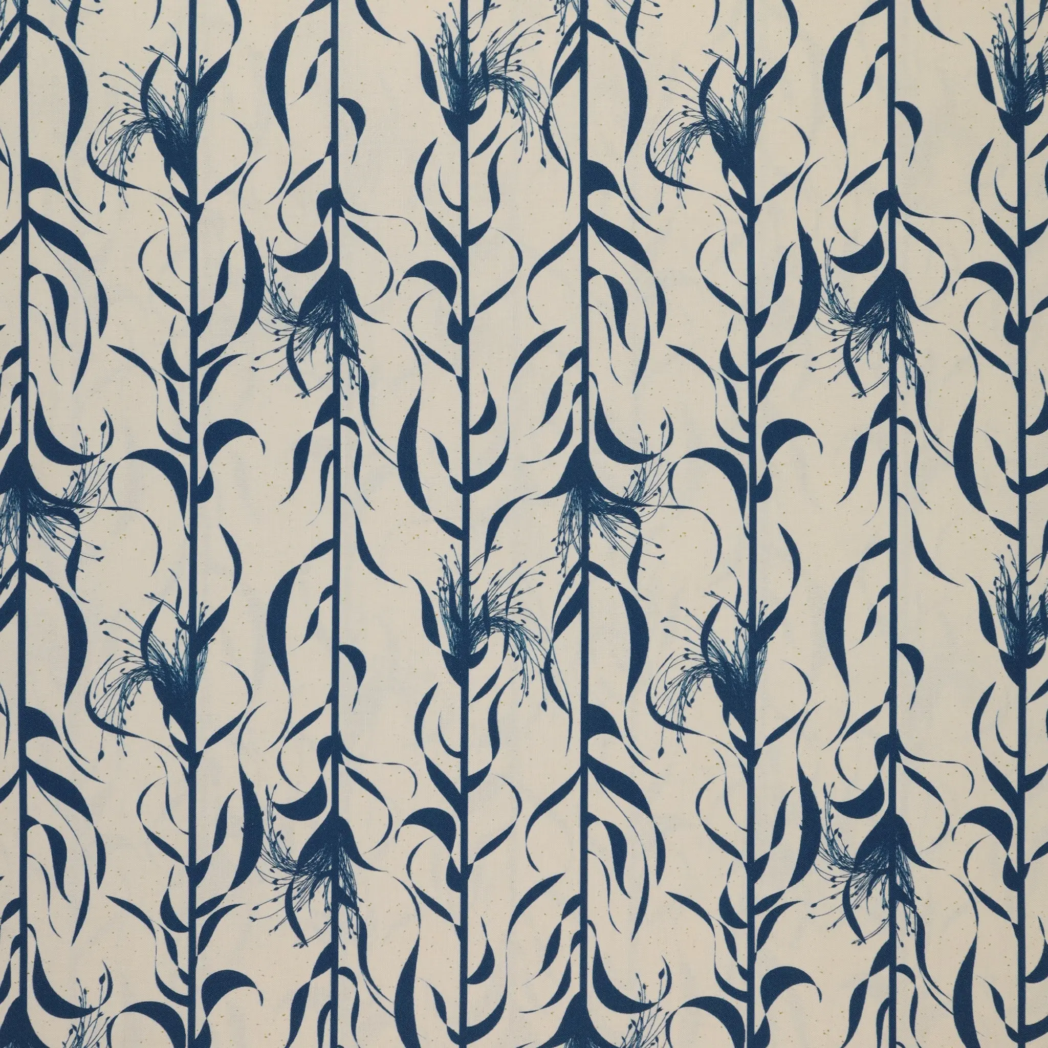 Wishflower Fabric Collection - Broomcorn Blue/Natural