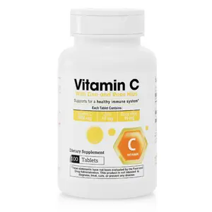 Nutra Vitamin C 1000 mg + Zinc Natural Daily Vitamins Tablet, Unflavored, Gluten-Free, Immune & Antioxidant Support, 100 Tabs, Healthcare Supplement