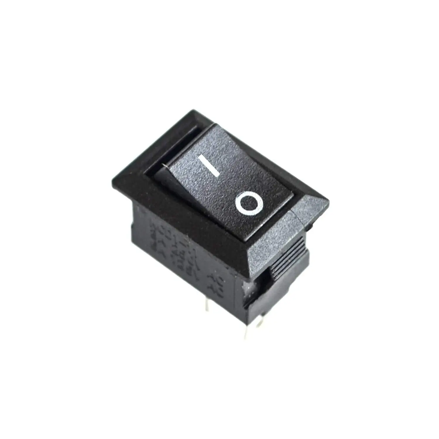 Mini Rocker Switch - Black KCD117S SPST ON/OFF, 2-Pin, 125VAC/6A, Miniature 15mm × 10mm (½" × ⅜") - 2/5/10 Pack