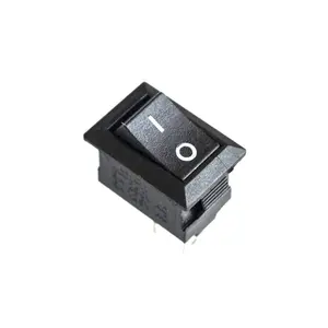 Mini Rocker Switch - Black KCD117S SPST ON/OFF, 2-Pin, 125VAC/6A, Miniature 15mm × 10mm (½" × ⅜") - 2/5/10 Pack