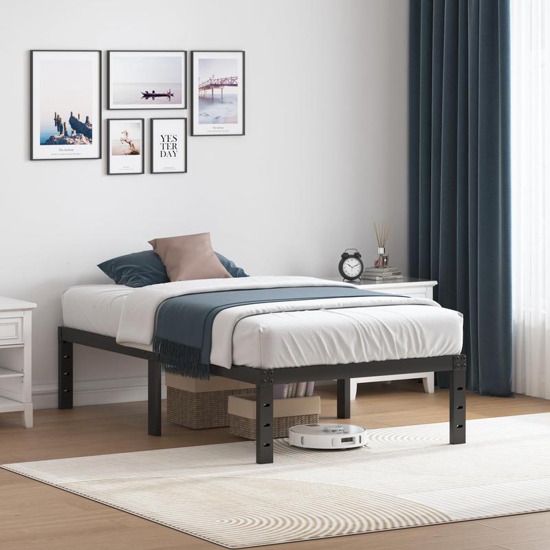 Edenza-Twin Bed Frames, 14 Inch  16 Inch  18 Inch Heavy Duty Metal Platform Bed Frame Twin Size Support Up to 3500 lbs, No Box Spring Needed/No Shaking/Steel Slat Support/Noise Free/Easy Assembly