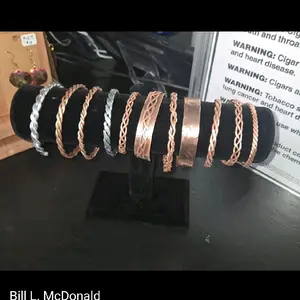 Bill L. McDonald Premium Assorted Copper Bangle Bracelets - Silver & Copper Colors - Fashion Accessory for Women
