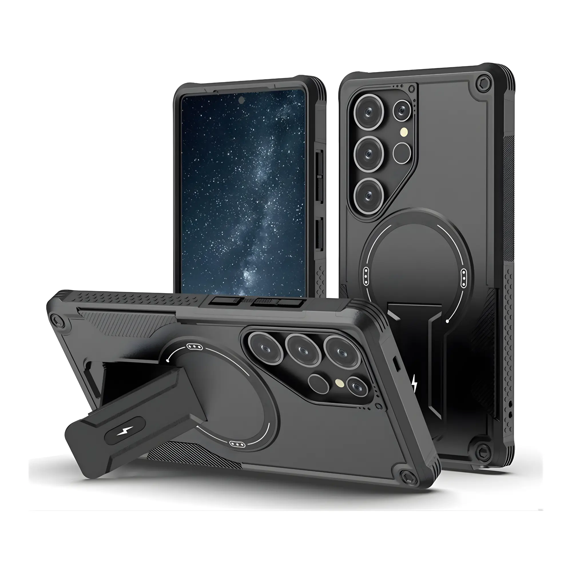 UPTECH 1 Magnetic Armor Stand Case for Samsung Galaxy S24 / S25 / S26 Ultra Plus – Kickstand, Shockproof Rugged Heavy Duty Protective Phone Cover