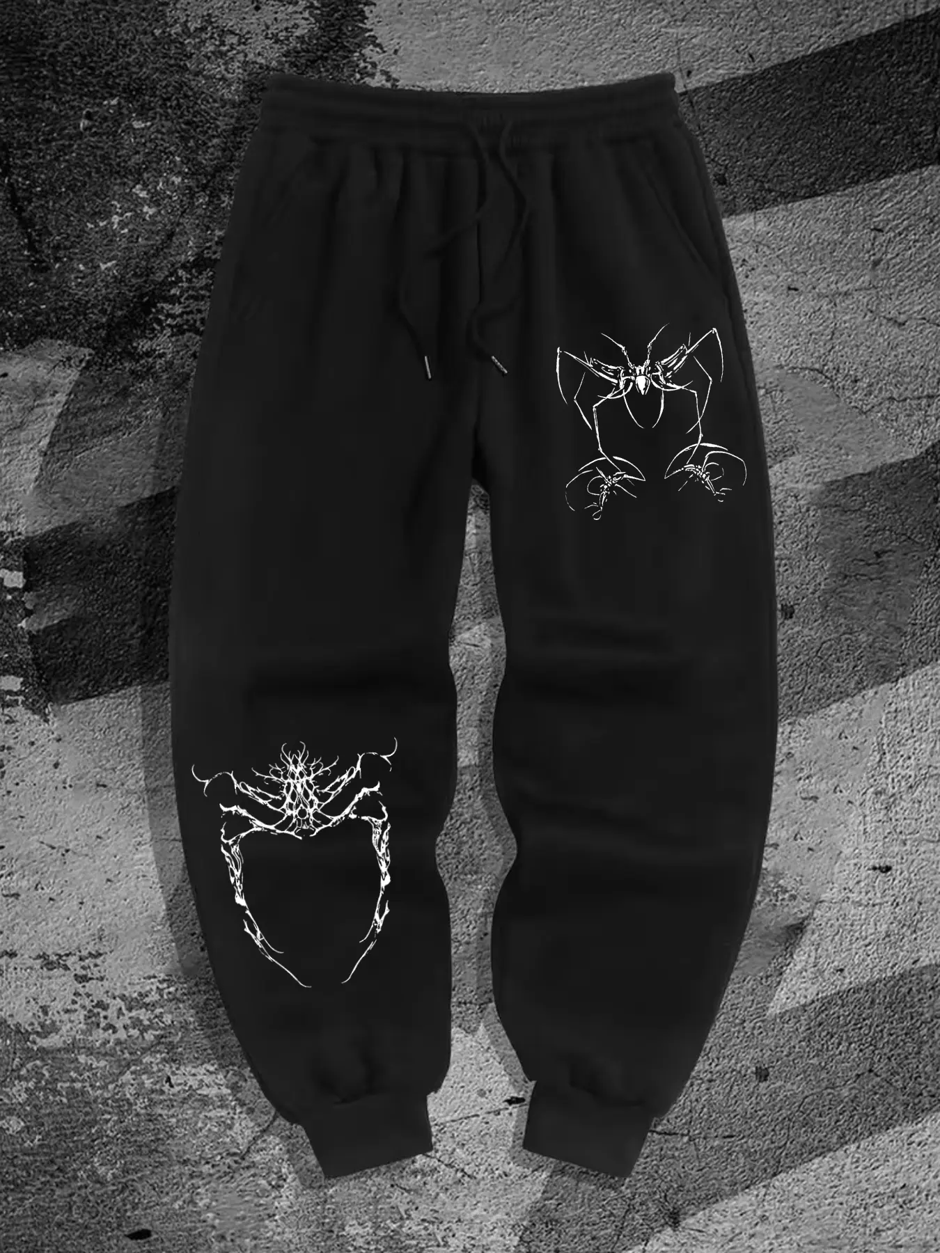 Men's Casual Sweatpants Spider Web Print Soft Fabric, Young Men Trendy Daily Wear, Essential for Everyday Fashion