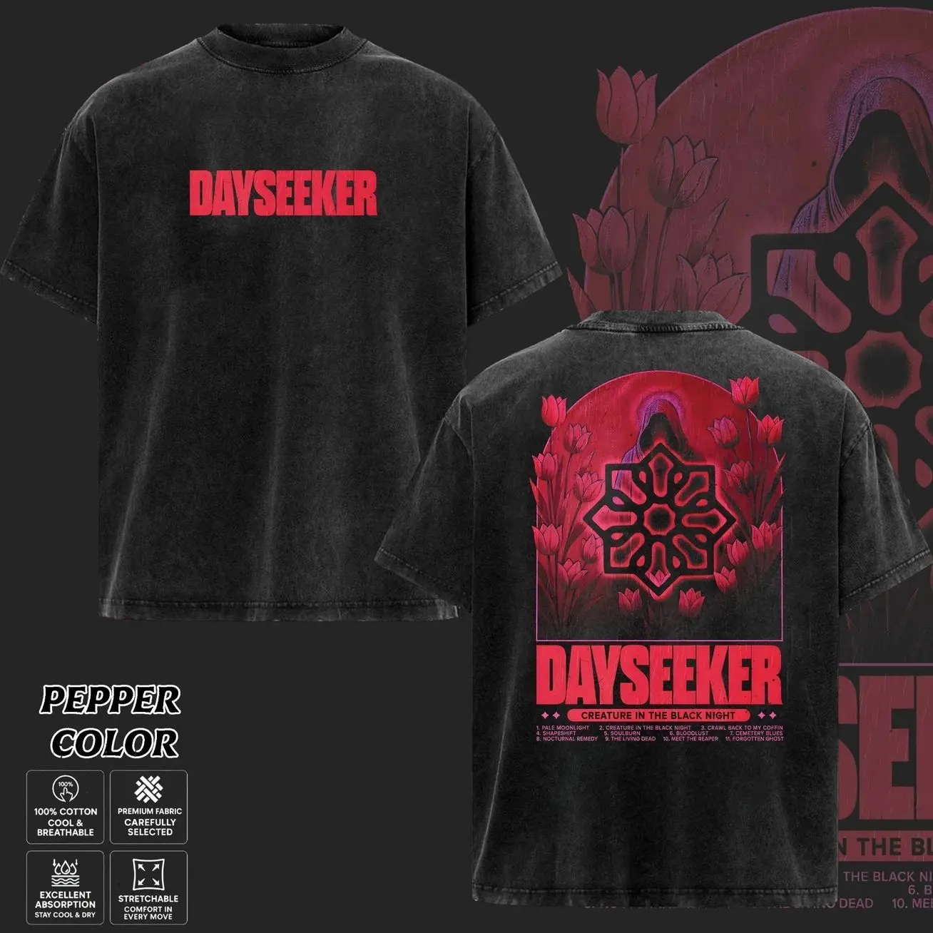 Dayseeker Band T-Shirt , Post-Hardcore Graphic Tee, Melodic Metalcore Alternative Rock Shirt, Emotional Dark Aesthetic Band Merch, Heavy Modern Rock Graphic T-Shirt, Gift for Music Lovers, Merch for Men & Women N8V