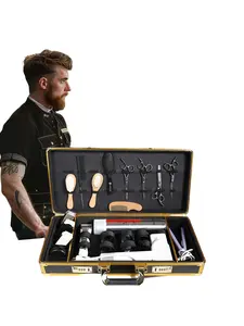 Portable Barber Box, ProfessioBarber Carrying Case Barber Case, Stylist Tool Box Professional Salon Hair Cutting Grooming Kit Storage Organizer for Clippers, Scissors, Bnal Salon Hairdressing Tool Storage Case, Includes Trimmer, Scissors, Stylist Supplies