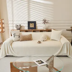 Four-Season Universal Chenille Sofa Cover, Protective Cover, Pet-Friendly Anti-Slip Protector, Dustproof Sofa Slipcover for L-Shaped & 1-4 Seater Sofas, Stylish Decorative Cushion