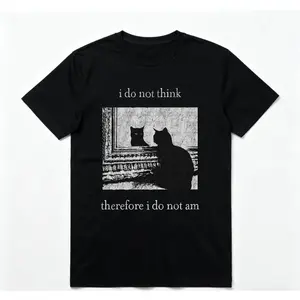 90s Vintage Goth Cat Tee – Funny Student Gift & Trendy Crewneck Top