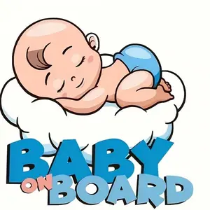 Baby on Board Car Sticker, Durable Plastic Motorcycle & Car Sticker, Vehicle Bumper and Body Sticker Logo, Universal Car Sticker, Automobile Decals