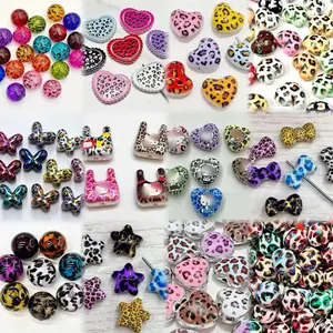 Tara--P38--Mixed Style Leopard Print Beads 3pcs per bag