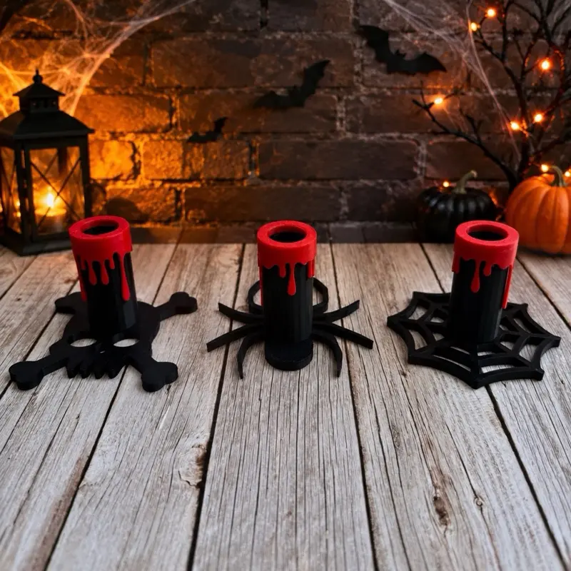 Halloween Pen Holder | 3D Printed Desk Organizer | Skull • Spider • Spider Web | Spooky Desk Decor | Gift for Teachers & Halloween Lovers