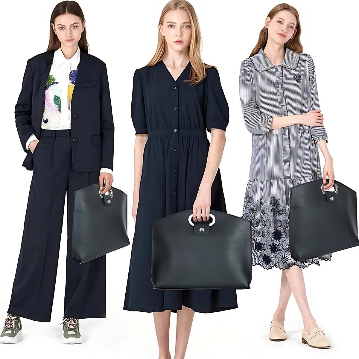 2PCS Laptop Bag for Women,Waterproof PU Leather 14-16In for Laptops and iPad Cases,Work Tote Bag Briefcase for Work Travel