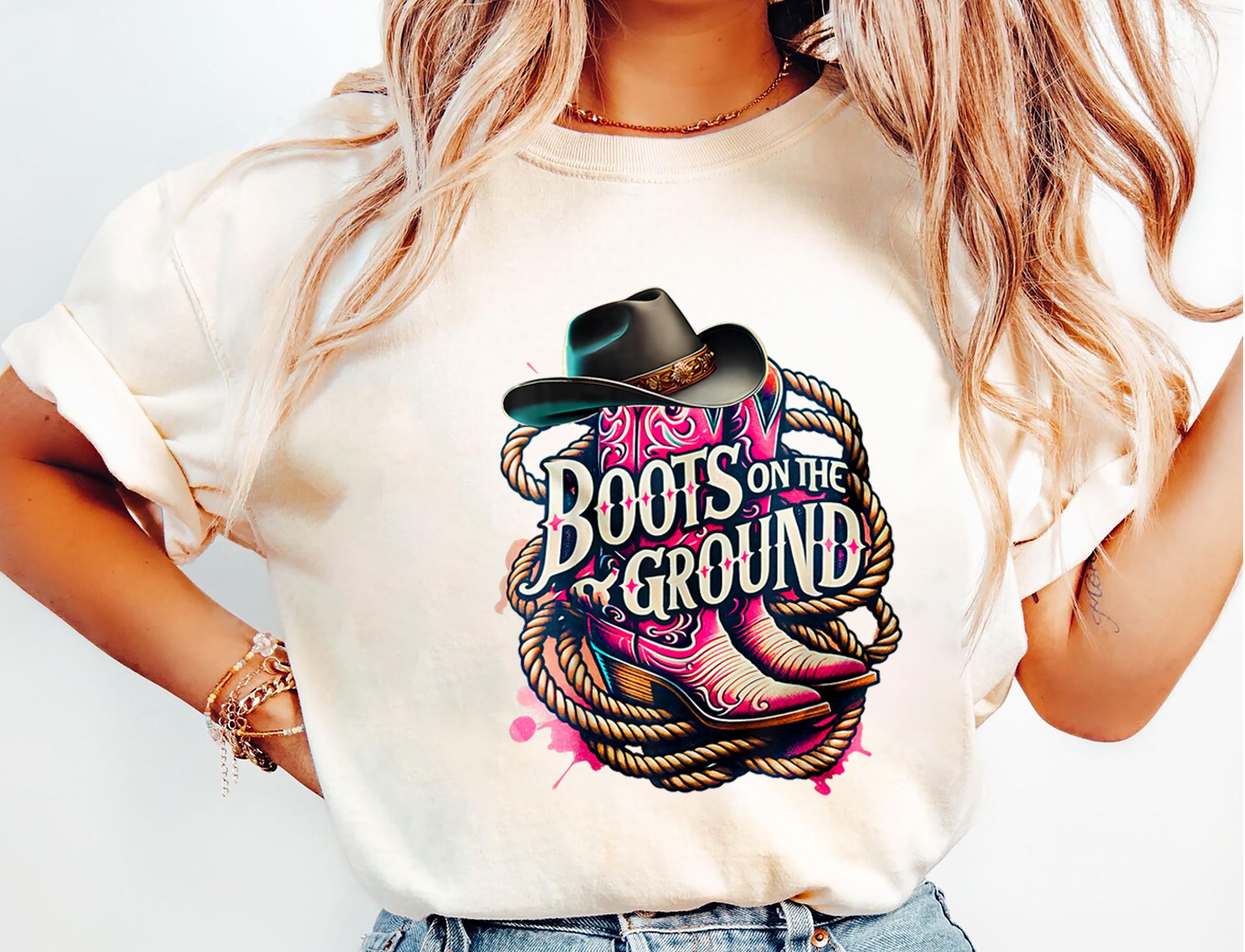Western Rodeo Boots on The Ground T- &hellip;