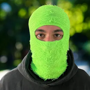 Neon Green Yeat Distressed Balaclava Ski Mask