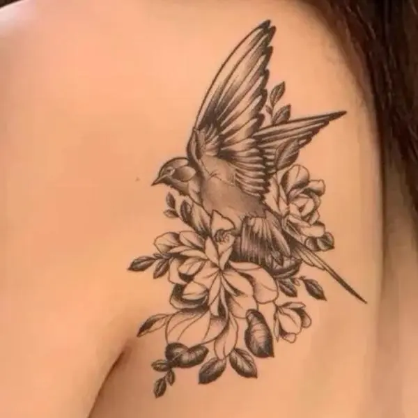 Nature  plant herbal bird  tattoo stickers