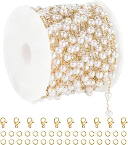 16.4  Faux  Chain for  Making  Plated Stainless Steel Chain Link with Jump Rings and Lobster Clasps