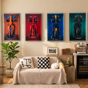 Wall Display Frame for  Cars 42171/42141/42207/42206  (Cars Not Included) Model Car Kits, Space-Saving & Easy Assembly, Creative Home Decor with New Background Design