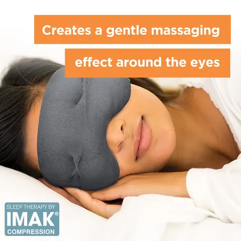 Brownmed IMAK Weighted Eye Mask for Sleeping - One Size Fits All Sleeping Mask with ErgoBeads Gel, Cooling Effect, Eases Eye Strain