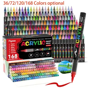 Acrylic Paint Soft Brush Markers Set for Glass, Fabric & DIY Crafts, Acrylic Paint Pens with Soft Brush Tip and Automatic Ink Control, Paint Markers for Wood, Stone & Canvas