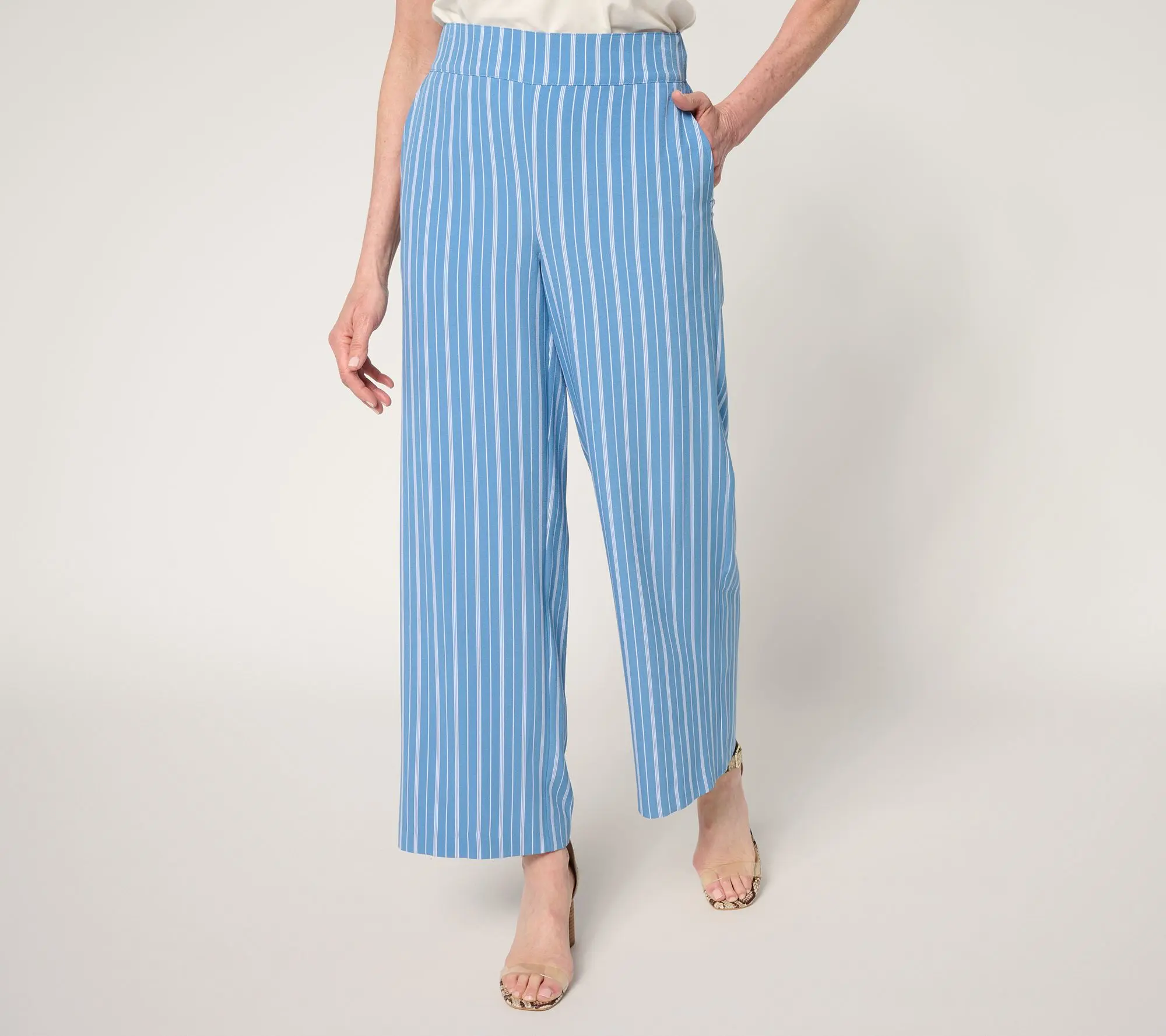 Isaac Mizrahi Live! Petite Yacht Club Printed Crepe Ankle Pants