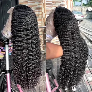 Bling Hair 13x4 Deep Wave Lace Frontal Wig 13x6 Hd Transparent Lace Front Wigs Curly Brazilian Water Wave Human Hair Wig For Women 180Density