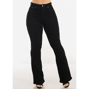 Black High Waist Stretch Bootcut Jeans