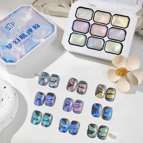 9 Color Glitter Eyeshadow Palette, Shimmering Eyeshadow Palette, Colorful Eye Makeup Products for All Styles and Occasions, Glitter Beauty