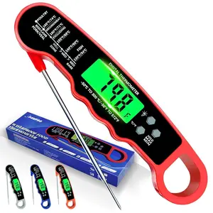 Waterproof Food Thermometer for Cooking and Baking, Instant Read Meat Thermometer with Backlight, Hold Function & Magnet for Kitchen, Beef, Grill,