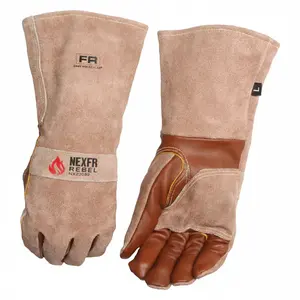 NEXFR FR Kevlar Stick Welding Gloves for Men & Women | 932℉ | 15 Inches Fire/Heat Resistant Leather Gloves for BBQ, Oven, Tig, Grill